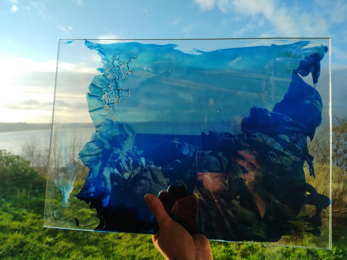 Femme à la mer, 2021 - Recherches en cyanotype